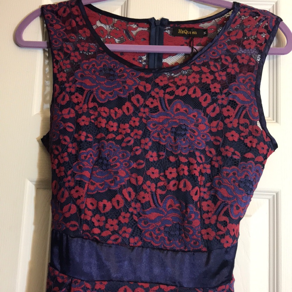 Blue and red summer dress